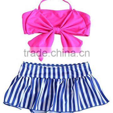 Baby Boutique Clothing Baby Girl Bow Bikini 2 Pieces Swimsuit China Manufacturer photo-2