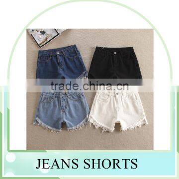 Summer Fashion Irregular Females washable and loose cowboy shorts hot shorts with macrame