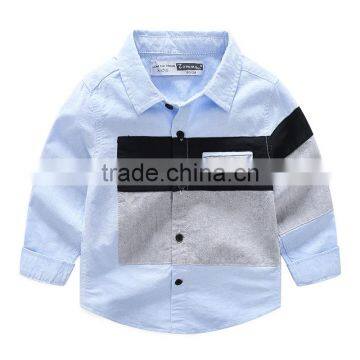 S33472W Long Sleeve Shirts Boys Blouses Breathable Cotton Kids Children Shirts photo-2