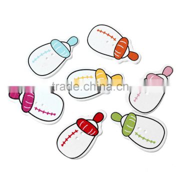 Feeding Milk Bottle Mixed Two Holes Baby Shower Decoration Wood Sewing Scrapbooking Button