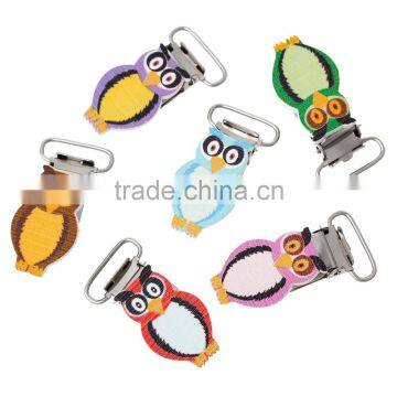 New Design Mixed Owl Halloween Pattern Wood Baby Pacifier Clips photo-3