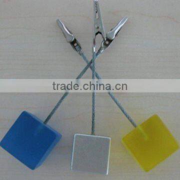 Plastic cube memo clip/Name card holder