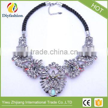 Shourouk Style Alloy Flower Vintage Statement Pendants Necklaces Crystal Jewelry Fashion Choker Necklace photo-4