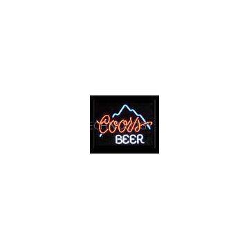 Business Orange / Blue Neon Beer Signs Neon Sculptures With Metal Chain