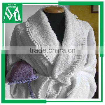 orangic bamboo bath robe lace