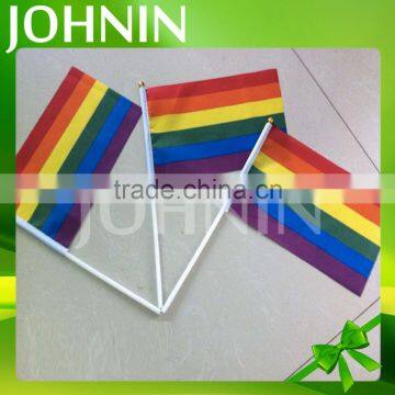 Polyester Printed Customized Handheld Rainbow Gay Pride Flags