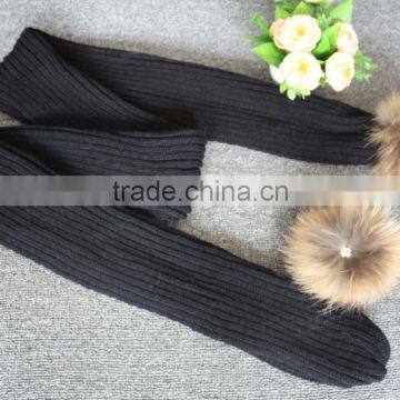 Beautiful special design knit scarf wholesale fashion scarf with real fur balls