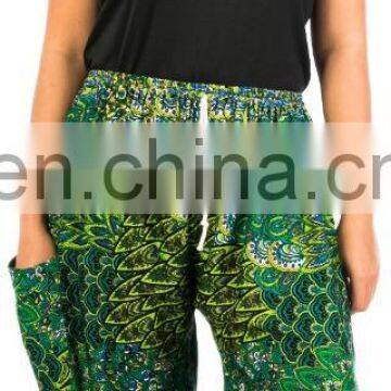 Colourful Peacock - Aladdin Drawstring Trousers Hippie Festival Boho Trouser Pants photo-3