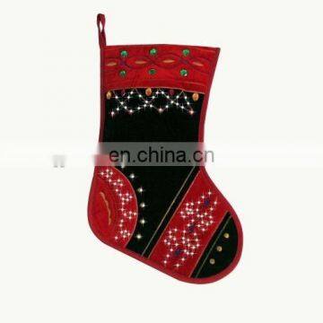 Lighted christmas stocking wall haning stocking for home decoration