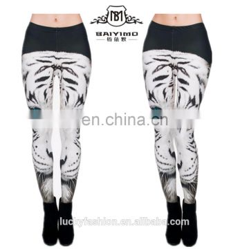 2016 Baiyimo 3D tiger printed fitness leggings wholesale