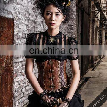 Steampunk Gothic Blouse With Jabot and Octopus Brooch photo-6