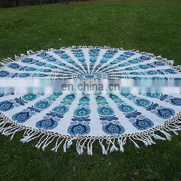 72" Indian Mandala Hippie Round Roundie Tapestries Hippy Boho Gypsy Cotton Round Beach Throw Yoga Mat