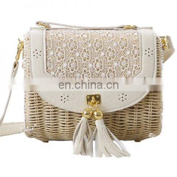 Sweet Splicing and Tassels Design Women's Crossbody Bag