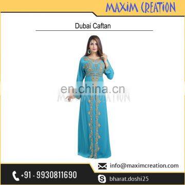 Designer Wear Maghribi Kaftan With Unique Hand Made Embroidery Design 6574