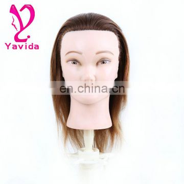 Lightweight Cosmetology 100% human hair training doll head training head for barber