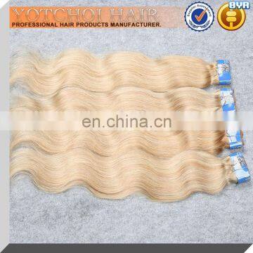 Good Luster and Smooth Hair Charming Design Full Cuticle Thick Bundle Cheap Russian 2 Inch Root Blonde Body Wave Remy Human Hair photo-4