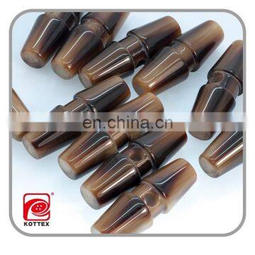 2017 Year Factory Customized Barrel 4CM - -5CM Shinny Brown Or Coffee Color Resin Polyester Toggle Has One Hole In The Milddle photo-4