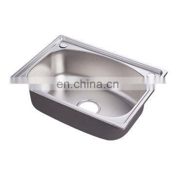 5641 Standard size flexible durable single bowl 201stainless steel kitchen sink with drain board