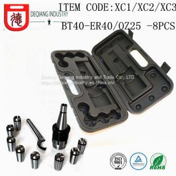 Plastic tool box for Milling Collet Chuck Set BT40 ER25/ OZ25 8pcs