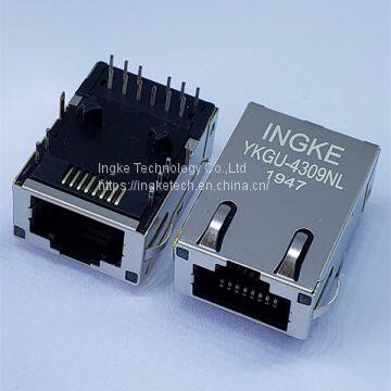 INGKE YKGU-4309NL Direct Substitute J0G-0001NL 1 Port 1000 Base-T RJ45 Magnetic Jacks Through Hole