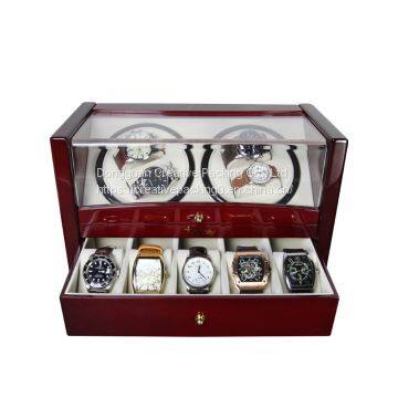 Custom Watch Shaker 4+5 Luxury Wooden Watch Winder For Home Use Or Collection Black Color photo-2
