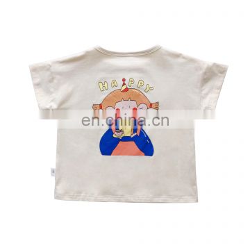 5244 Own designer team and factory baby girl custom cartoon round neck t-shirt