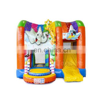 Inflatable Animal Zoo Bouncy Castle Combo Slide, Commercial Bounce House