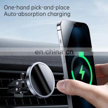 OEM Cargadores 15W Fast Charging Air Vent Car Phone Holder Mount Magnet Magnetic Wireless Charger for IPhone 12 photo-4