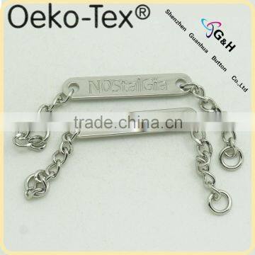 Metal Label With Metal Chain for Handbags