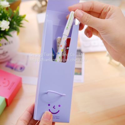 Creative Candy Color Cute Smile Pencil Case Student Study Supplies PP Stationery Case Pencil Case Logo Customization photo-4
