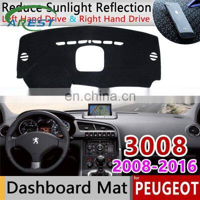 for Peugeot 3008 2008~2016 MK1 3008GT GT Anti-Slip Mat Dashboard Cover Pad Sunshade Dashmat Protect Carpet Car Accessories 2010