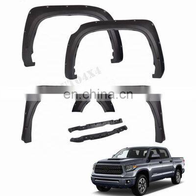 Smooth Black Pocket Rivet Style Wheel Arch Fender Flares For Tundra 2014-2020