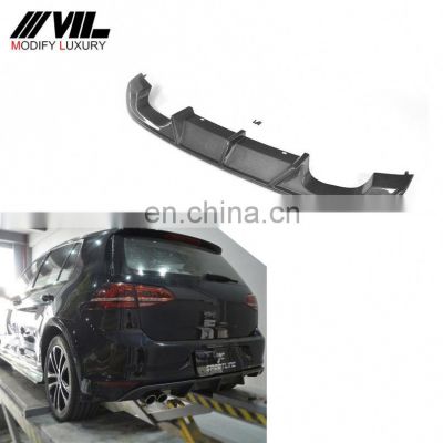 Golf7 GolfVII Carbon Fiber Rear Bumper Diffuser for Volkswagen VW Golf 7 MK7 R / R Line 2014UP