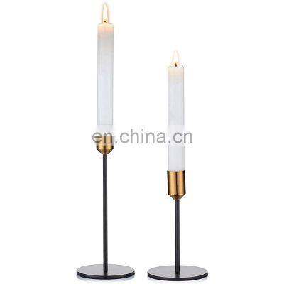 Home Decor pillar candle holder Gold Black High Quality Outdoor Candlestick Holder Lanterns