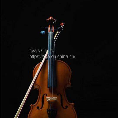 High Quality Antique Style Nice Flamed Ebony Parts Student Violin photo-5