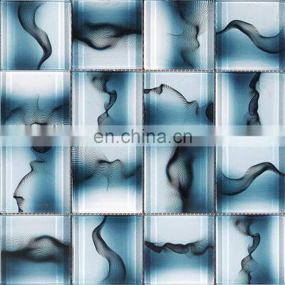 8mm thickness hotel project crystal glass mosaic tile mosaic pins pastilha glass mosaics