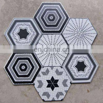 simple Nordic antique hexagon shape 300*260*115 tile art exhibition library floor tiles