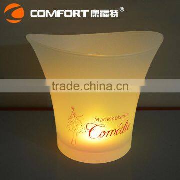 Color Changeable Champagne Tub Frosted Plastic Ice Bucket Cooler photo-6