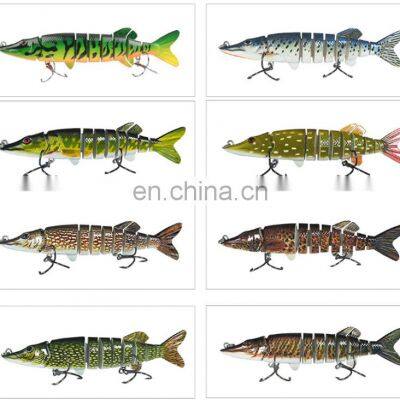 Classic 12.5cm 20g Pike Fishing Baits Hook 9 Segment Multi Joint Body Pike Lure photo-5