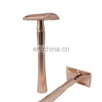 High Quality Men Gold Metal Safety Razor Double edge blade Womens Shaving Razor