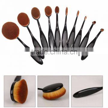 Logo Branding Oval Makeup Brush, professional Cosmetic Makeup Brushes 10pcs/set