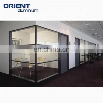 Hot Sales Nice Quality Anodized Extruded Modern Office Aluminum Frame Glass Partition Wall With Sliding Doors photo-5