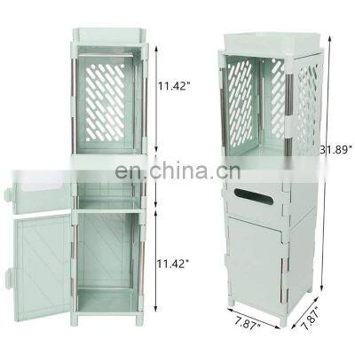 Hot-selling Small Bathroom Storage Toilet Paper Storage Corner Floor Cabinet with Doors and Shelves