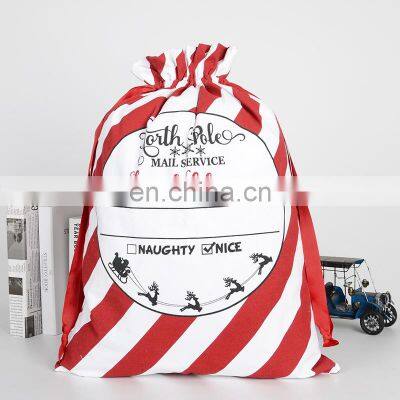 Eco Friendly Christmas Gift Canvas Cotton Bags For Christmas Tree Storage Candy Bag OEM Customized With Drawstring photo-4