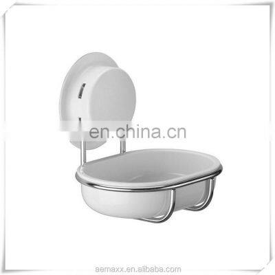White Suction Cup Rust Proof ABS Soap Dish Holder Household Bathroom Wall Mount Soap Dish Holder photo-2