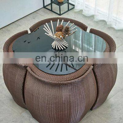 Courtyard Simple Modern Rattan Table and Chair Rattan Outdoor Patio Furniture Rattan Outdoor Furniture