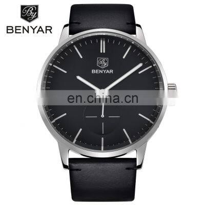 Benyar 2720M High Quality Women's Quartz Wristwatch Men Simple Design Clock Watch