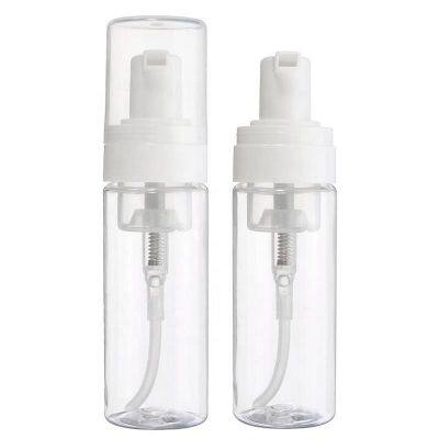 Empty plastic foam pump bottle 30ml 50ml 60ml 100ml 150ml 200ml clear white blue pet facial cleanser mousse foam pump bottle