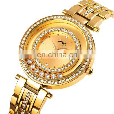 New Arrival Skmei 1740 Factory Wholesale Fashion Gold Lady Women Watch Wrist Waterproof