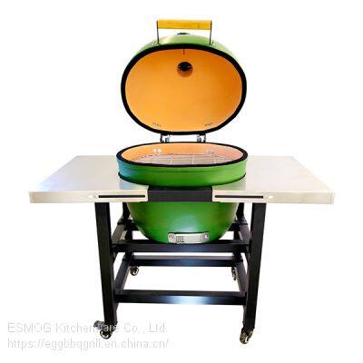 Upgrade 20”Ceramic Grill With Cart Esmog Oval Ceramic Grills,big Green Egg,kamado Grill, Ceramic Bbq, Cookware,Grills,Grill Pan,Manufacturer,China Factory photo-2